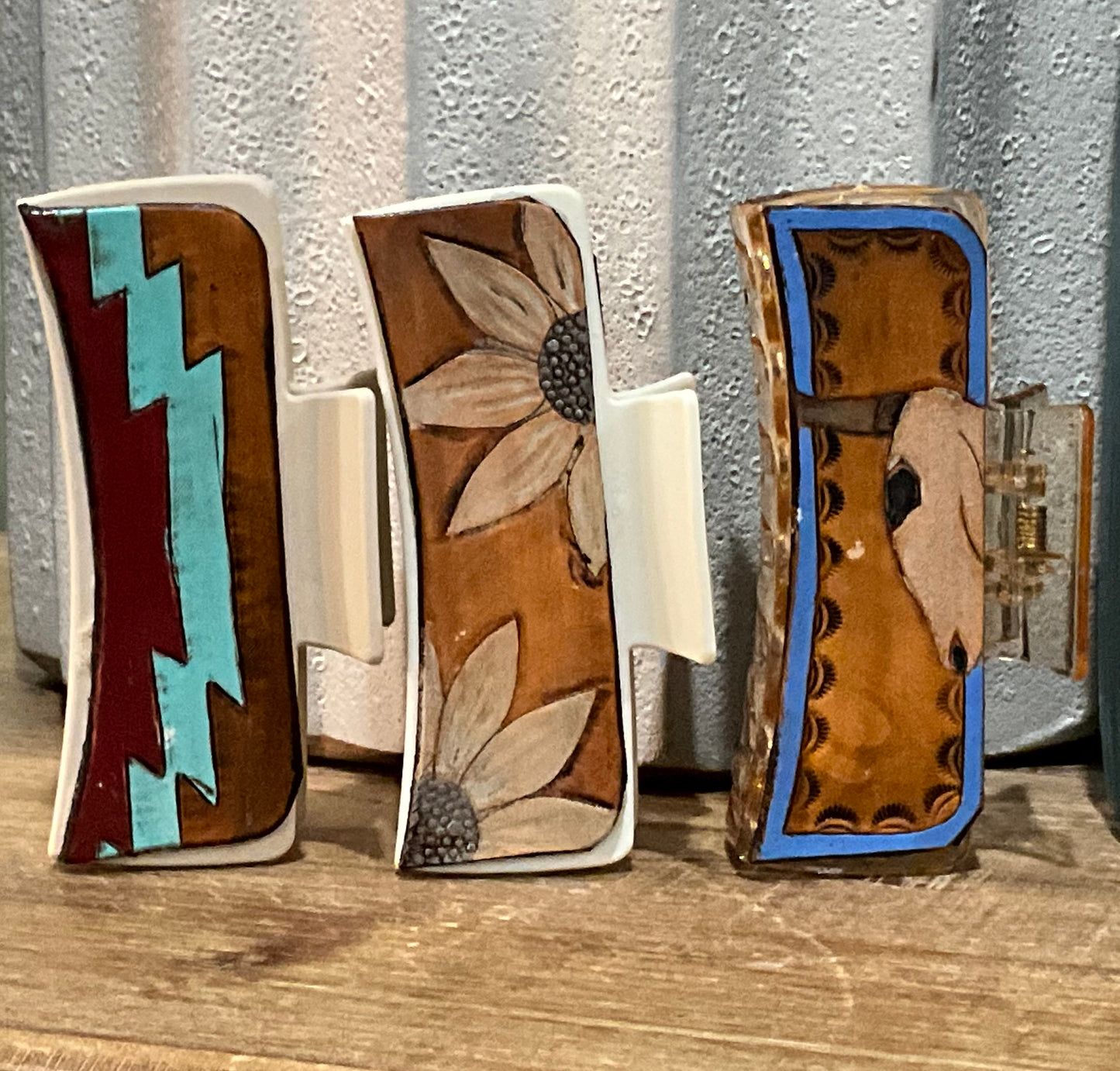 Large Leather Clips